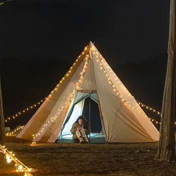 שדרוג 5M מנופחים הפירמידה אוהל עם שלג חצאית עם ארובה מעיל חיצוני קמפינג אוהל טיולים סוככים מקלט אוהל Tipi