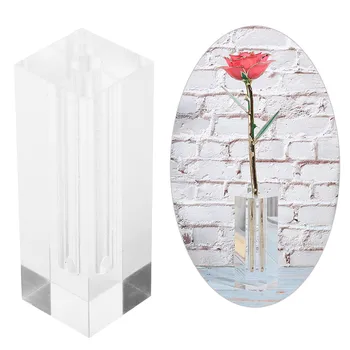 אקריליק פרח להציג את עמדת בסיס חדשני שקוף, מלבני בצורת לב פרח רוז בסיס לחתונה עיצוב הבית