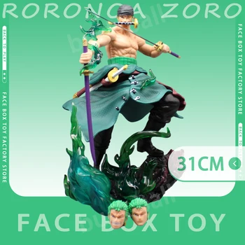 31cm אנימה חתיכה אחת להבין את Roronoa זורו דמויות פעולה שלושה ראשים זורו פסלון GK PVC פסל מודל בובה אוסף צעצועים מתנות