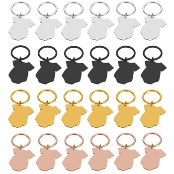 סיטוני 10Pcs/Lot ריק בגדים מחזיק מפתחות נירוסטה, מחזיקי מפתחות עבור DIY מותאם אישית לוגו שם לתינוק נשים גברים מחזיק מפתחות