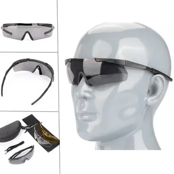 טקטי משקפיים חיצוני פיינטבול ירי ציד הצבאי ספורט Windproof משקפי קמפינג טיולי הליכה רכיבה על אופניים UVA UVB Eyewear