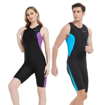 נשים גברים מקצועי באורך הברך טריאתלון מירוץ ספורט מים תחרות בגדי ים ייבוש מהיר רחצה חוף הגלישה בבגד ים