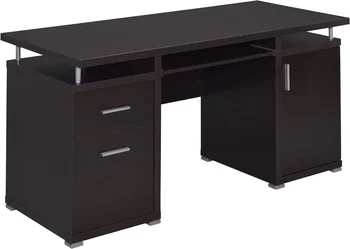 שולחן מחשב עם 2 מגירות, ארון קפוצ ' ינו