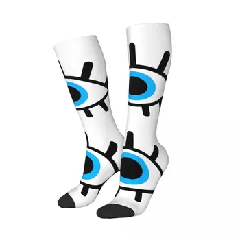 קסם עיניים קסם נשים אתלטי גרביים מצחיק 3D הדפסה שחור עין הרע הקמע בוהו דפוס חיצוני ספורט הירך הברך גבוה גרביים