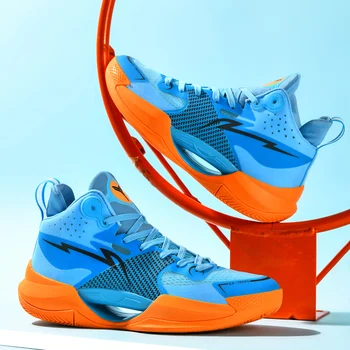 באיכות גבוהה מותג כחול גברים יוקרה נעלי כדורסל חיצוני החלקה כדורסל מגפיים אדם מקצועי גברים של נעלי ספורט נעלי ספורט