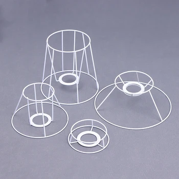 מנורת אהיל צל מסגרת תיל DIY שומר טבעת אור כלוב בעל Bulbpendant תוף שולחן מתכת וינטאג', כיסוי עגול תקרת ברזל