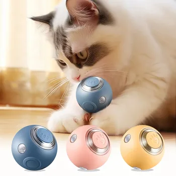 אלקטרונית אוטומטית כדור מתגלגל באיכות גבוהה אנטי-ביס אנטי ליפול אינטראקטיבי צעצוע סיליקון לזרוח חכם החתול צעצועים לחיות מחמד